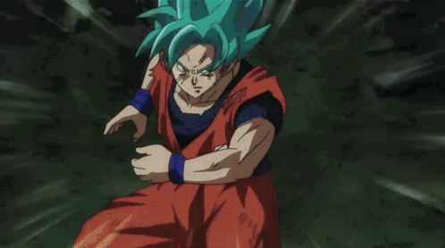 A Close Up Of A Cartoon Character With Green Hair GIF