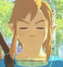 A Close Up Of A Cartoon Character With His Eyes Closed And A Blue Shirt . GIF