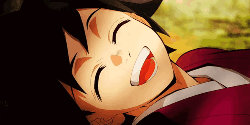 A Close Up Of A Cartoon Character With His Eyes Closed And His Mouth Open GIF