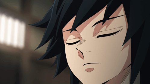 A Close Up Of A Cartoon Character With His Eyes Closed GIF