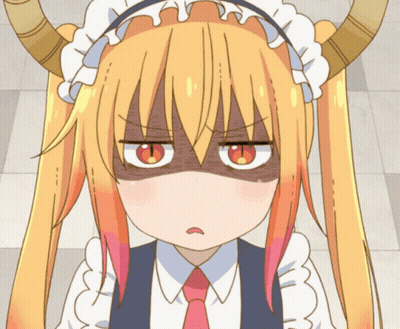 A Close Up Of A Cartoon Character With Horns GIF