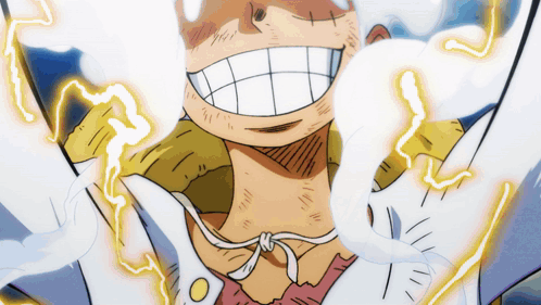 A Close Up Of A Cartoon Character With Lightning Bolts Coming Out Of His Mouth GIF