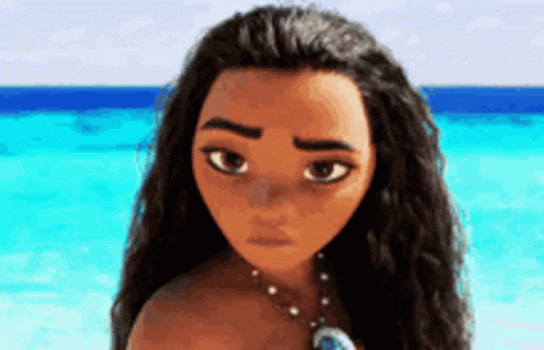A Close Up Of A Cartoon Character With Long Hair GIF