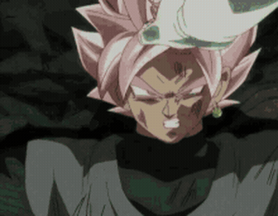 A Close Up Of A Cartoon Character With Pink Hair And A Black Shirt . GIF