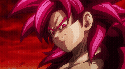 A Close Up Of A Cartoon Character With Pink Hair And Red Eyes GIF