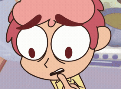 A Close Up Of A Cartoon Character With Pink Hair Making A Face GIF