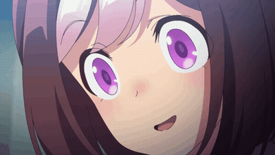 A Close Up Of A Cartoon Character With Purple Eyes GIF