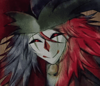 A Close Up Of A Cartoon Character With Red Hair GIF
