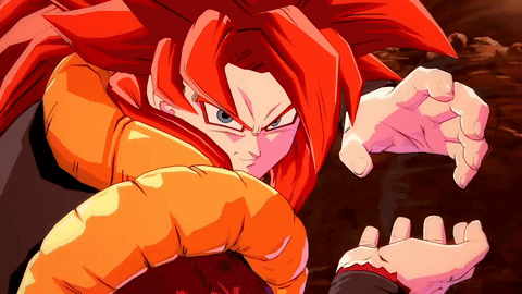 A Close Up Of A Cartoon Character With Red Hair And Orange Arms GIF