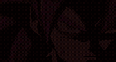 A Close Up Of A Cartoon Character With Red Hair And Red Eyes GIF