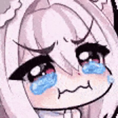 A Close Up Of A Cartoon Character With Tears In Her Eyes . GIF