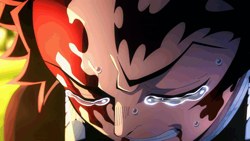 A Close Up Of A Cartoon Character With Tears Running Down His Face GIF