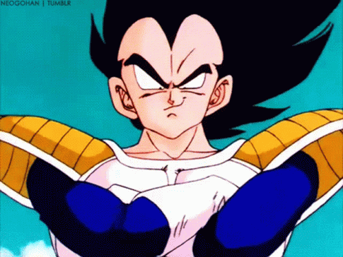 A Close Up Of A Cartoon Character With The Word Neo Gohan On The Bottom Right GIF