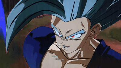 A Close Up Of A Cartoon Character With The Words Gohan Written Below Him GIF