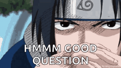 A Close Up Of A Cartoon Character With The Words Hmm Good Question Written On The Bottom GIF