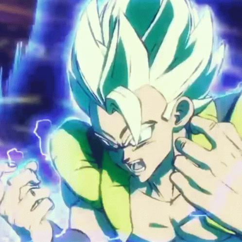 A Close Up Of A Cartoon Character With White Hair GIF
