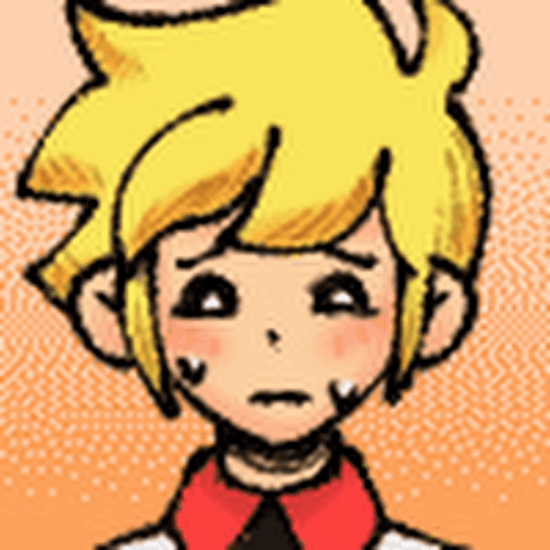 A Close Up Of A Cartoon Character With Yellow Hair GIF