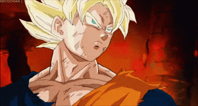 A Close Up Of A Cartoon Character With Yellow Hair And Blue Eyes . GIF