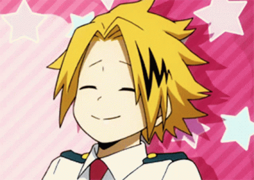 A Close Up Of A Cartoon Character With Yellow Hair GIF