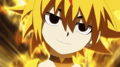 A Close Up Of A Cartoon Character With Yellow Hair Making A Funny Face GIF