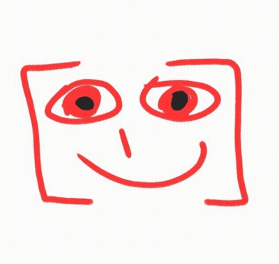 A Close Up Of A Cartoon Face With Red Eyes And A Smiling Mouth . GIF