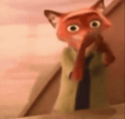 A Close Up Of A Cartoon Fox Wearing A Green Jacket And Tie . GIF