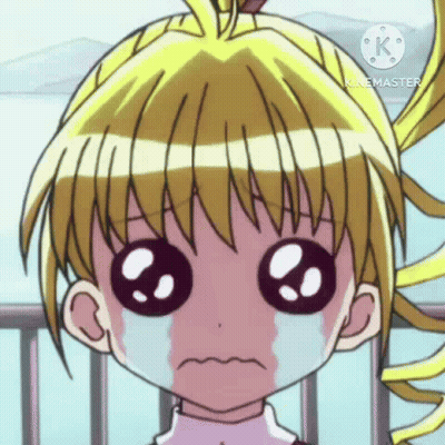 A Close Up Of A Cartoon Girl Crying With Her Eyes Closed . GIF