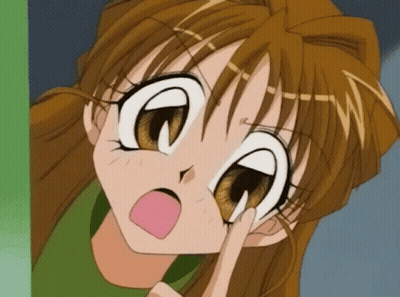 A Close Up Of A Cartoon Girl 'S Face With A Surprised Expression On Her Face GIF