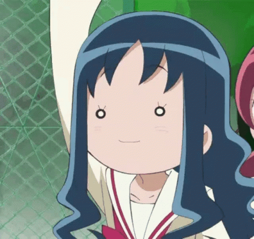 A Close Up Of A Cartoon Girl With A Funny Face GIF