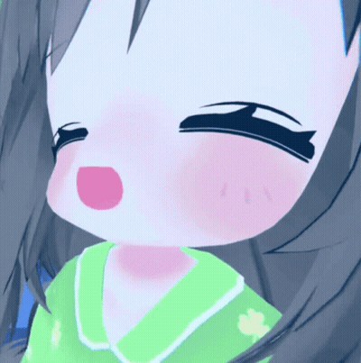 A Close Up Of A Cartoon Girl With A Green Shirt GIF