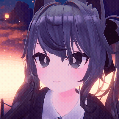 A Close Up Of A Cartoon Girl With Purple Hair GIF