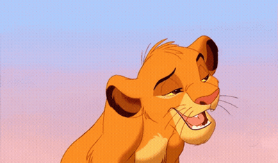 A Close Up Of A Cartoon Lion With Its Mouth Open GIF