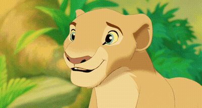 A Close Up Of A Cartoon Lioness Smiling GIF