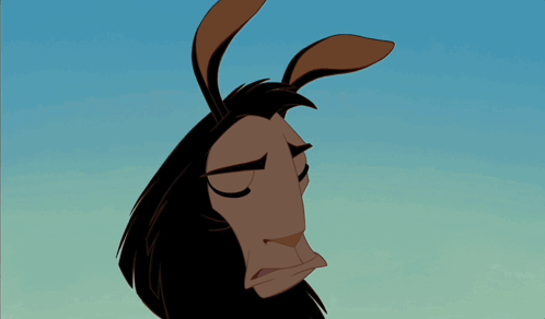 A Close Up Of A Cartoon Llama With A Blue Sky Behind It GIF