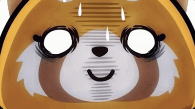 A Close Up Of A Cartoon Panda 'S Face With White Eyes And A Surprised Look On His Face . GIF