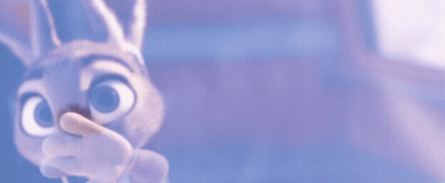 A Close Up Of A Cartoon Rabbit With Big Eyes GIF