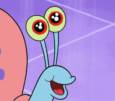 A Close Up Of A Cartoon Snail With A Purple Background GIF