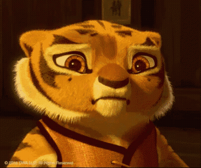 A Close Up Of A Cartoon Tiger 'S Face With A Watermark That Says 2014 Dww Llc All Rights Reserved GIF