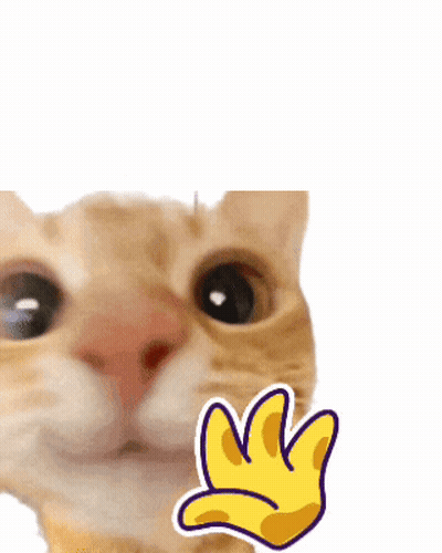 A Close Up Of A Cat Giving A Thumbs Up With A Yellow Hand . GIF