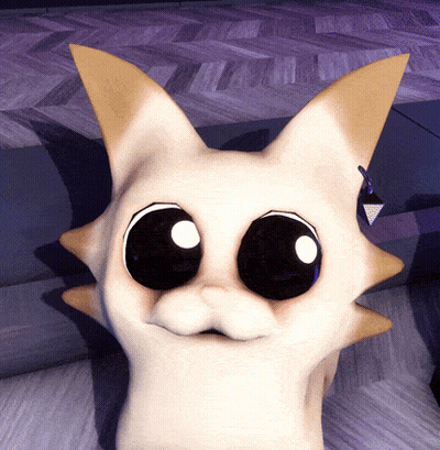 A Close Up Of A Cat 'S Face With Big Black Eyes GIF