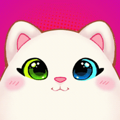 A Close Up Of A Cat 'S Face With Colorful Eyes GIF