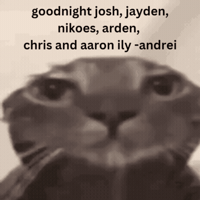 A Close Up Of A Cat With The Words Goodnight Josh Jayden Nikoes Arden GIF