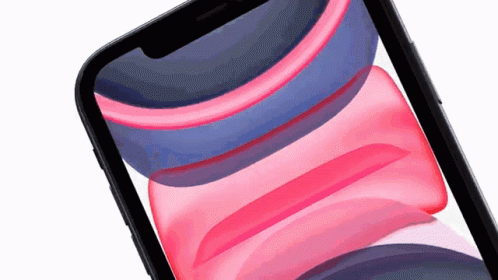 A Close Up Of A Cell Phone Screen With A Pink And Blue Background GIF