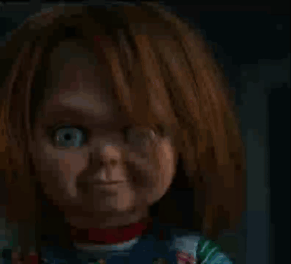 A Close Up Of A Child 'S Doll With The Words `` I 'M Waiting For '' . GIF