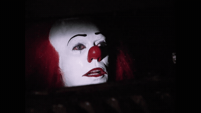 A Close Up Of A Clown With The Text Oh Yes GIF