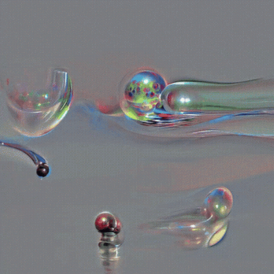 A Close Up Of A Colorful Object With A Reflection GIF