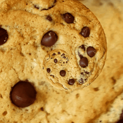 A Close Up Of A Cookie With Chocolate Chips GIF