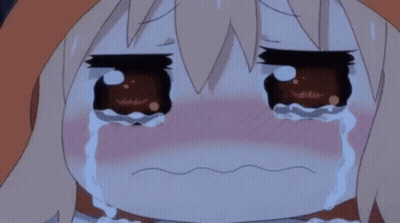 A Close Up Of A Crying Anime Girl With Tears Running Down Her Face . GIF