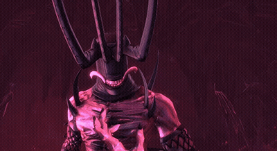 A Close Up Of A Demon 'S Hand With Sharp Teeth GIF