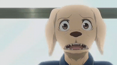 A Close Up Of A Dog 'S Face With Its Mouth Wide Open GIF